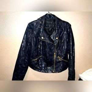 Rock & Republic Metallic Black Leather Jacket